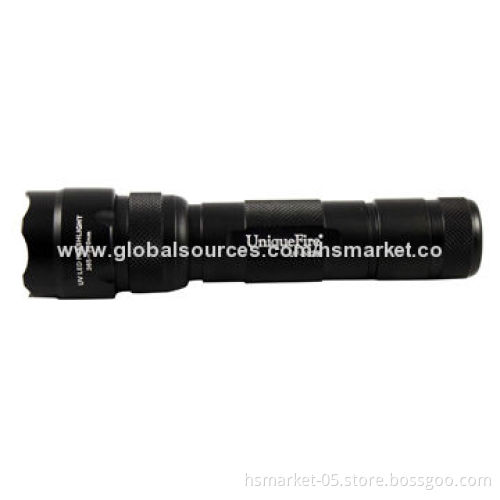 UV Light Flashlight for Industrial Use, 395-400nm, 1 x 18650, 5 Hours, Aluminum Body, RechargeableNew